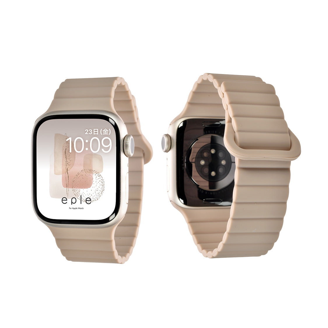 アップルウォッチ バンド 金属アレルギー かわいい スポーツ apple watch シリコン 44mm ベルト 女性 マグネット 磁石 45mm 46mm 40mm 41mm 42mm 49mm ビジネス カジュアル | Apple Watch ベルト くすみ 大人かわいい 簡単 防水 りんご堂 エブリィバンド シナモングレージュ ベージュ