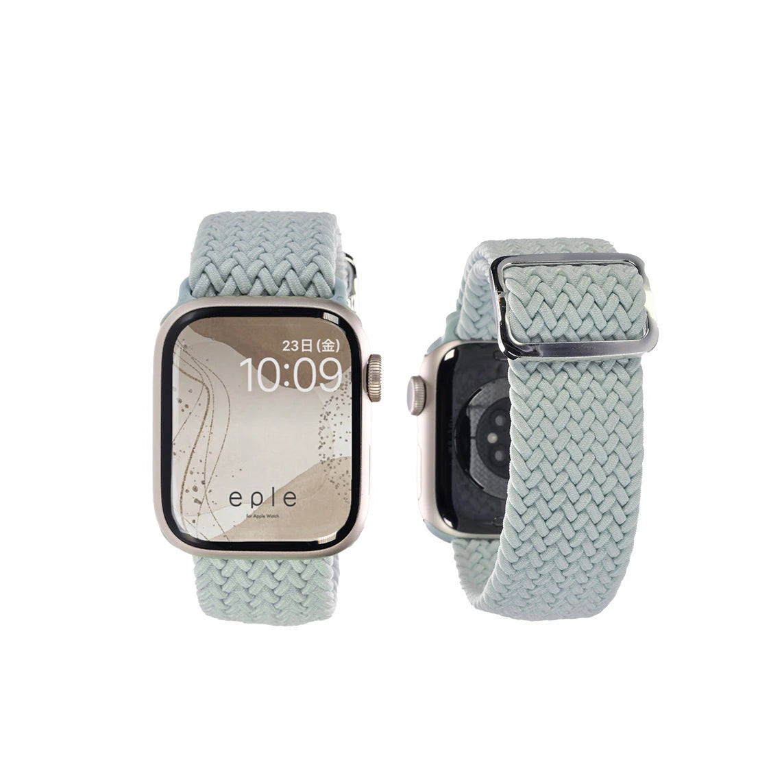 apple watch バンド 蒸れない かぶれにくい 通気性 肌に優しい 編み込み アップル ウォッチ カバー バンド ナイロン 伸縮性 金属アレルギー 腕時計ベルト 男女兼用 女性 男性 人気 ユニセックス スポーツ ジム りんご堂 ファブリックバンド ペールグリーン 緑 水色
