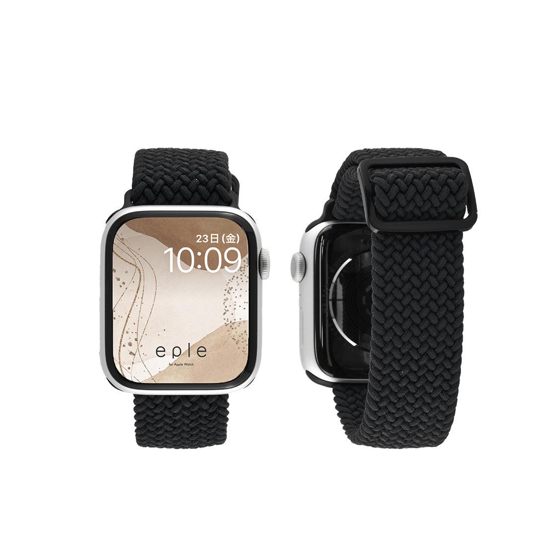apple watch バンド 蒸れない かぶれにくい 通気性 肌に優しい 編み込み アップル ウォッチ カバー バンド ナイロン 伸縮性 金属アレルギー 腕時計ベルト 男女兼用 女性 男性 人気 ユニセックス スポーツ ジム りんご堂 ファブリックバンド 黒 ブラック