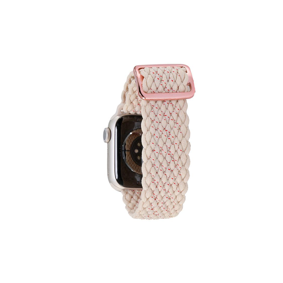 apple watch バンド 蒸れない かぶれにくい 通気性 肌に優しい 編み込み アップル ウォッチ カバー バンド ナイロン 伸縮性 金属アレルギー 腕時計ベルト 男女兼用 女性 男性 人気 ユニセックス スポーツ ジム りんご堂 ファブリックバンド ベージュ ピンク かわいい