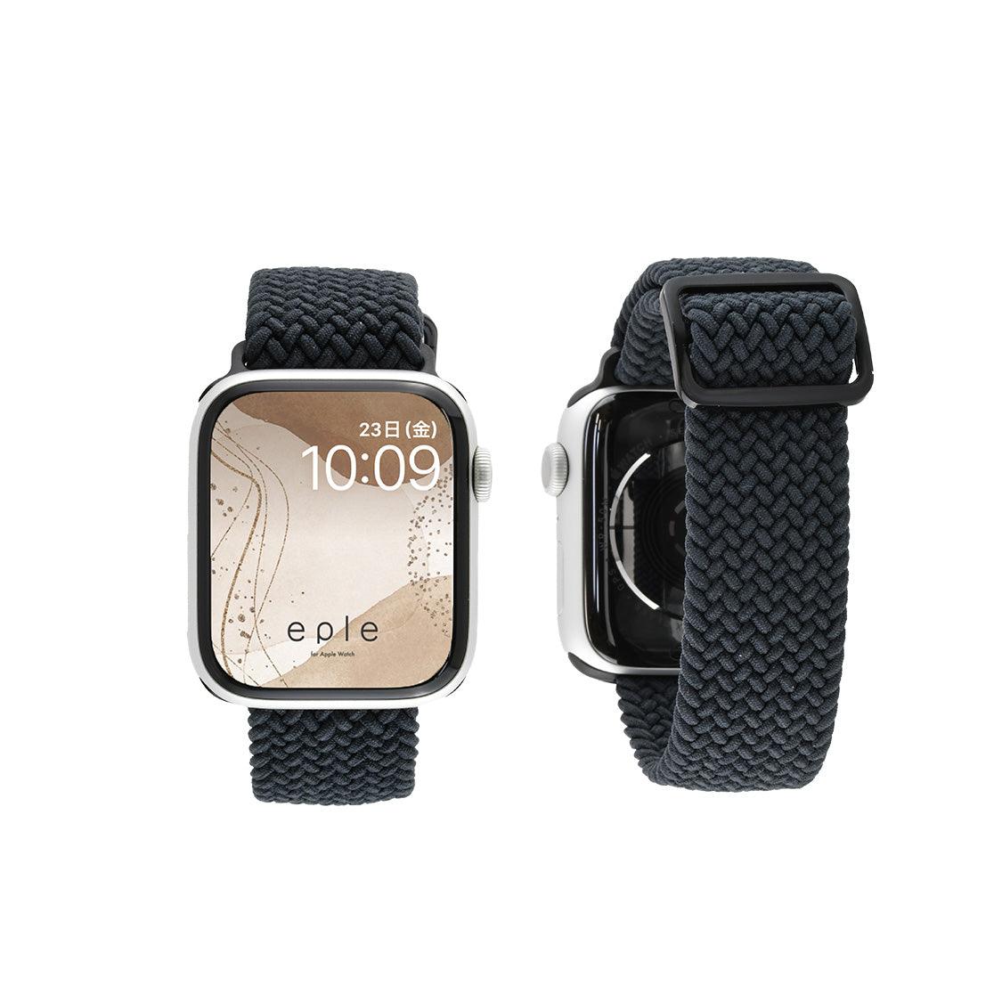 apple watch バンド 蒸れない かぶれにくい 通気性 肌に優しい 編み込み アップル ウォッチ カバー バンド ナイロン 伸縮性 金属アレルギー 腕時計ベルト 男女兼用 女性 男性 人気 ユニセックス スポーツ ジム りんご堂 ファブリックバンド グレーブラック