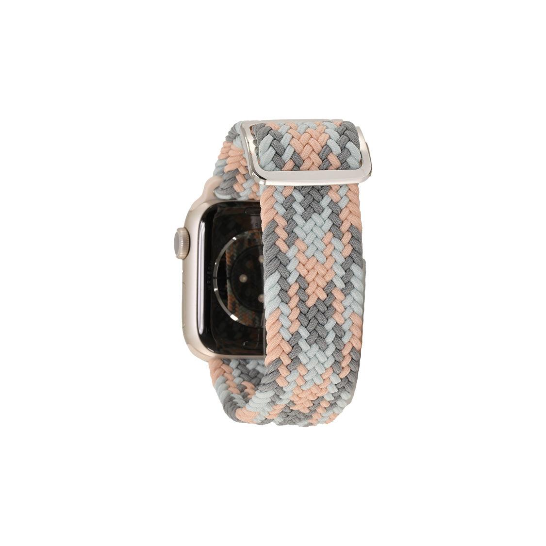 apple watch バンド 蒸れない かぶれにくい 通気性 肌に優しい 編み込み アップル ウォッチ カバー バンド ナイロン 伸縮性 金属アレルギー 腕時計ベルト 男女兼用 女性 男性 人気 ユニセックス スポーツ ジム りんご堂 ファブリックバンド グレー