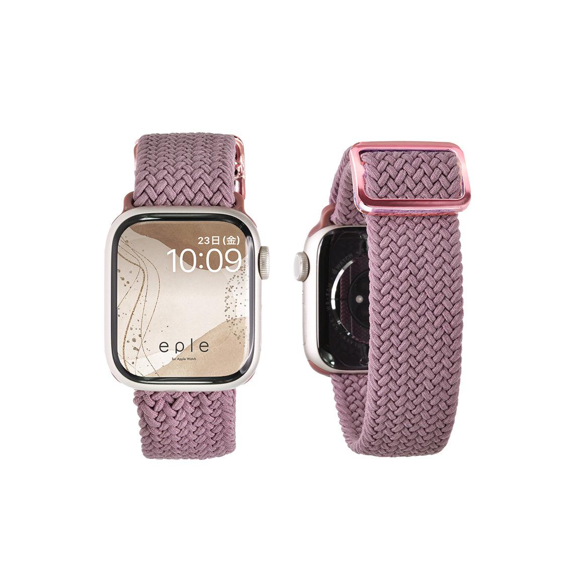 apple watch バンド 蒸れない かぶれにくい 通気性 肌に優しい 編み込み アップル ウォッチ カバー バンド ナイロン 伸縮性 金属アレルギー 腕時計ベルト 男女兼用 女性 男性 人気 ユニセックス スポーツ ジム りんご堂 ファブリックバンド 紫 パープル かわいい