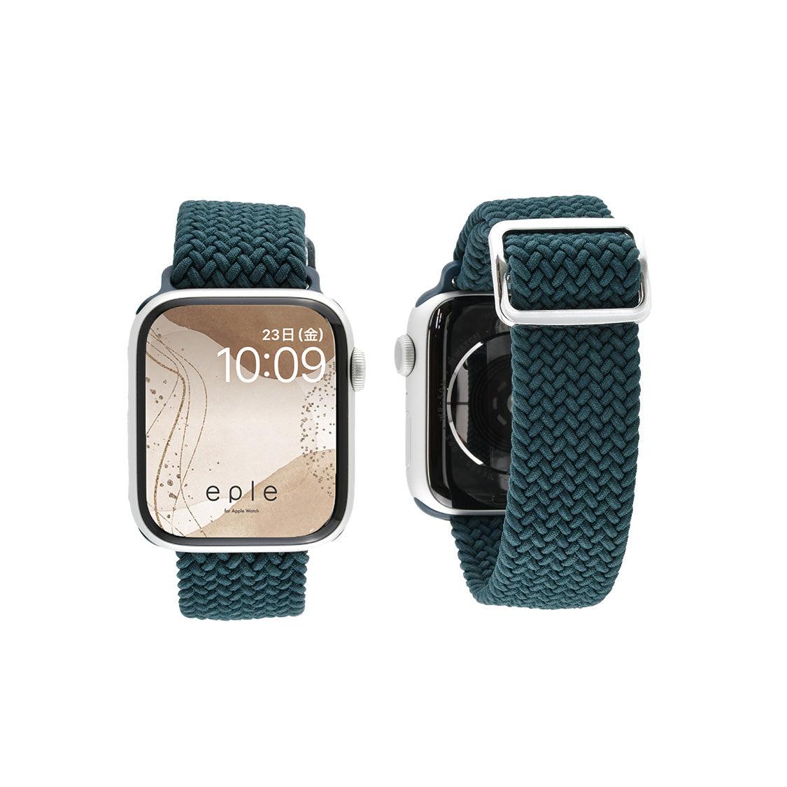 apple watch バンド 蒸れない かぶれにくい 通気性 肌に優しい 編み込み アップル ウォッチ カバー バンド ナイロン 伸縮性 金属アレルギー 腕時計ベルト 男女兼用 女性 男性 人気 ユニセックス スポーツ ジム りんご堂 ファブリックバンド ビリジアン 緑 グリーン