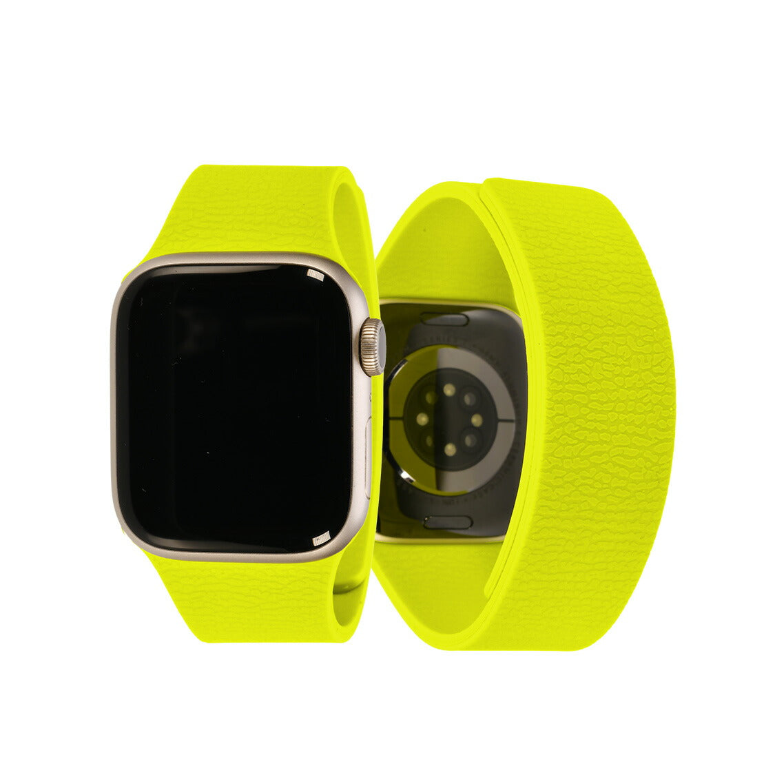 【シリーズ11・SE3・Ultra3対応】アップルウォッチ バンド シリコン メンズ マグネット シリコンバンド AppleWatchバンド アップルウォッチベルト ネオンカラー ネオン シリコンベルト ワンタッチ おしゃれ apple watch series 10 9 ultra2 8 りんご堂 フィットバンド イエロー 蛍光
