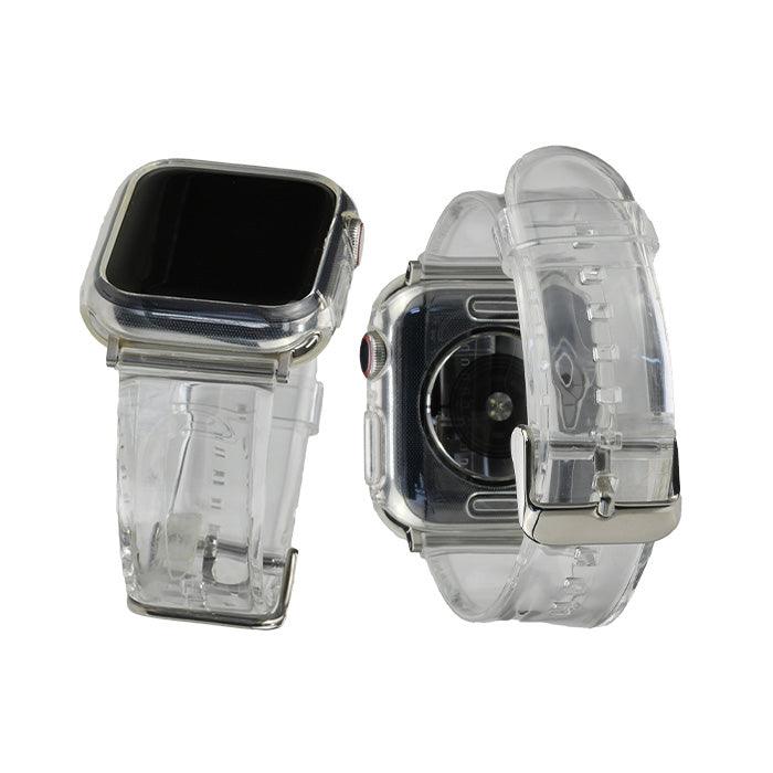 アップルウォッチ バンド クリア 透明 黄ばまない おしゃれ クリアバンド Apple Watch ベルト 春 夏 ライブ コンサート フェス レディース メンズ ユニセックス apple watch series 9 8 SE2 7 6 SE 5 4 対応 40mm 41mm 44mm 45mm りんご堂 アイスバンド