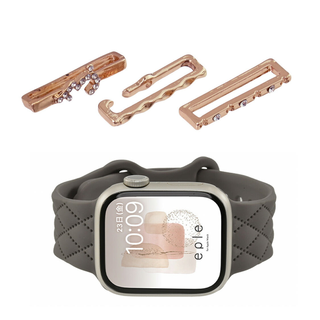 【シリーズ11・SE3対応】大人可愛い キルティング 柄 アップルウォッチ シリコンバンド AppleWatch Band | マトラッセ