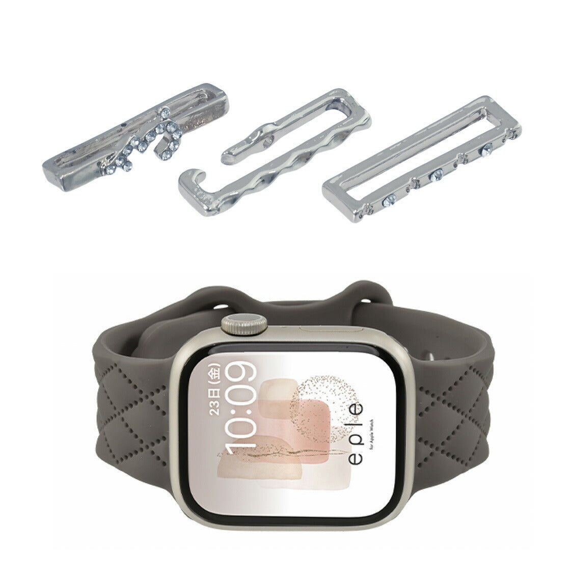 【シリーズ11・SE3対応】大人可愛い キルティング 柄 アップルウォッチ シリコンバンド AppleWatch Band | マトラッセ