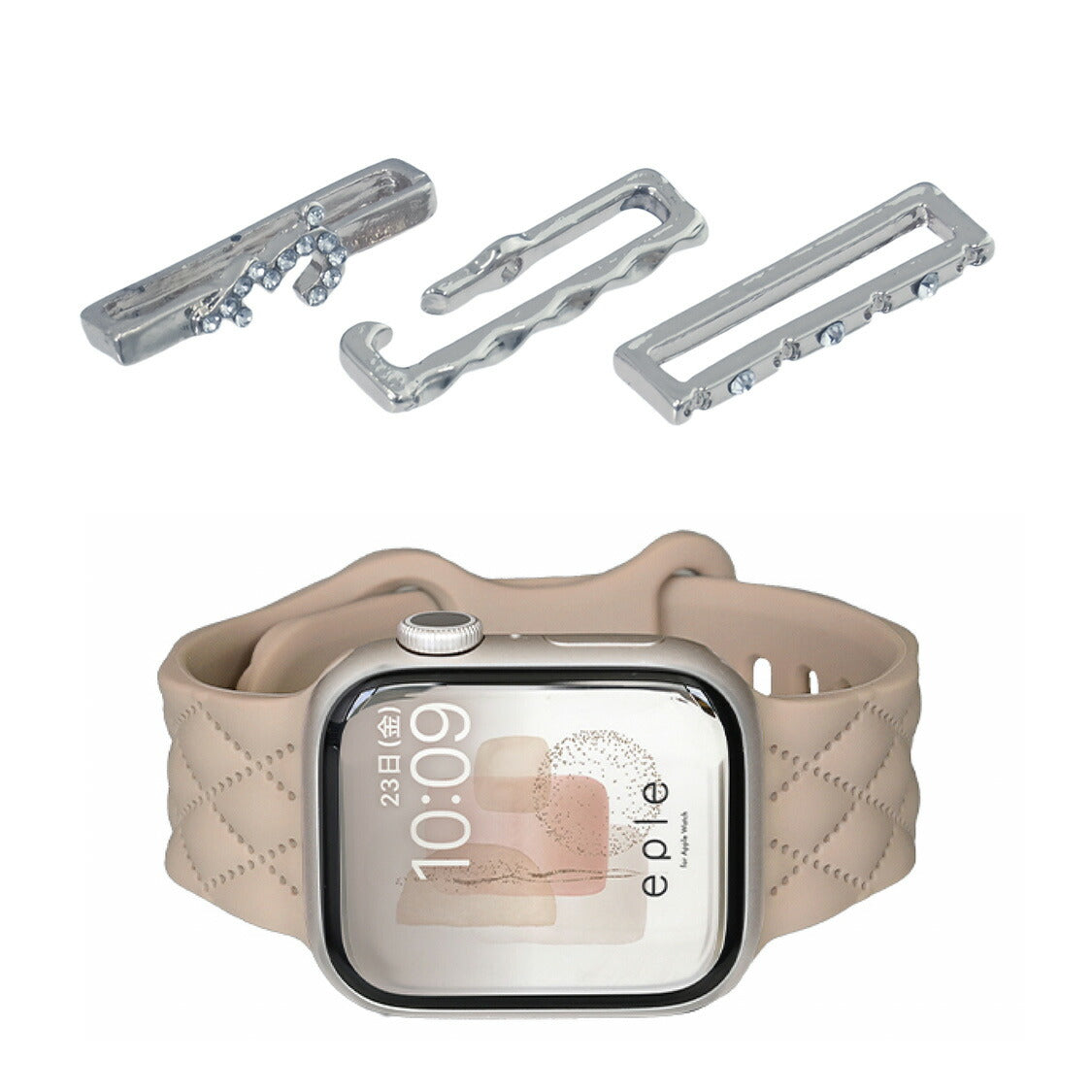 【シリーズ11・SE3対応】大人可愛い キルティング 柄 アップルウォッチ シリコンバンド AppleWatch Band | マトラッセ