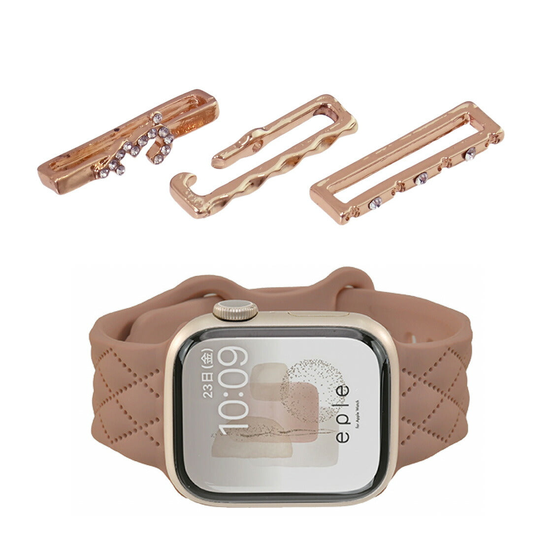 【シリーズ11・SE3対応】大人可愛い キルティング 柄 アップルウォッチ シリコンバンド AppleWatch Band | マトラッセ