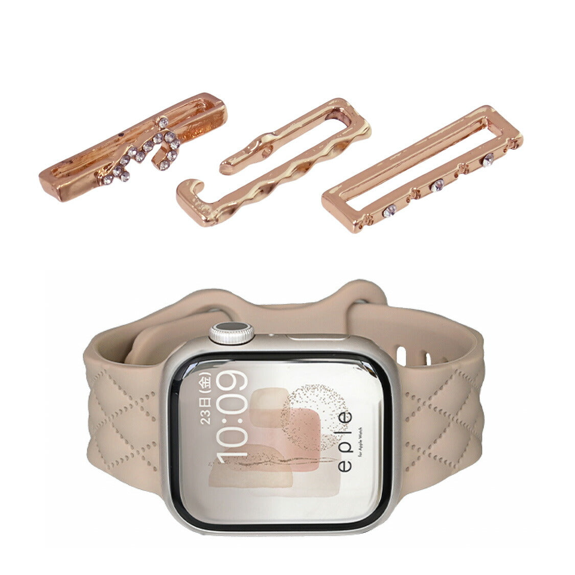 【シリーズ11・SE3対応】大人可愛い キルティング 柄 アップルウォッチ シリコンバンド AppleWatch Band | マトラッセ