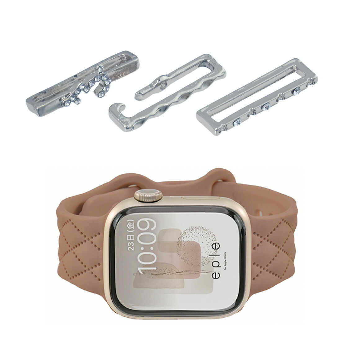 【シリーズ11・SE3対応】大人可愛い キルティング 柄 アップルウォッチ シリコンバンド AppleWatch Band | マトラッセ