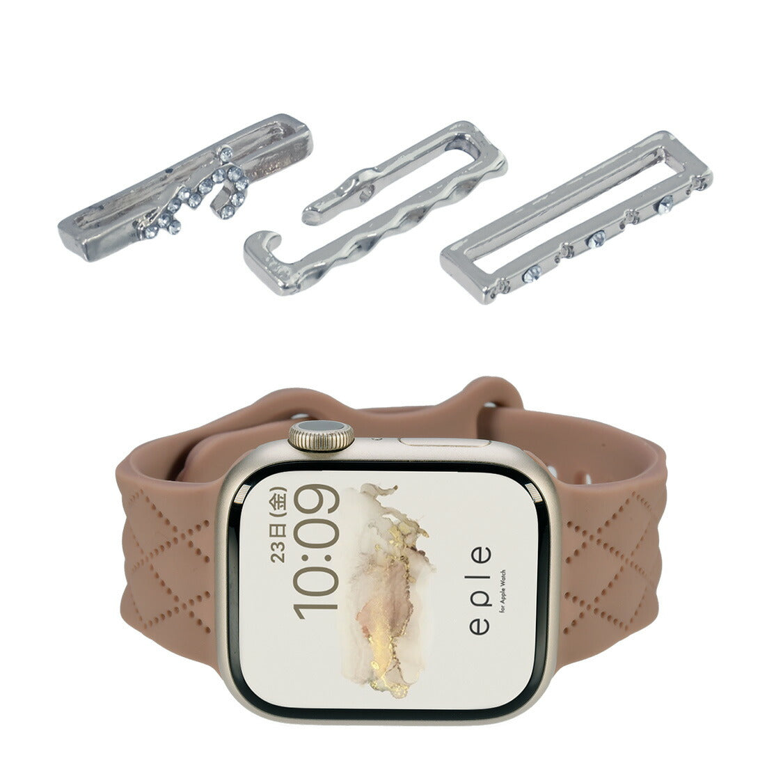 【シリーズ11・SE3対応】大人可愛い キルティング 柄 アップルウォッチ シリコンバンド AppleWatch Band | マトラッセ