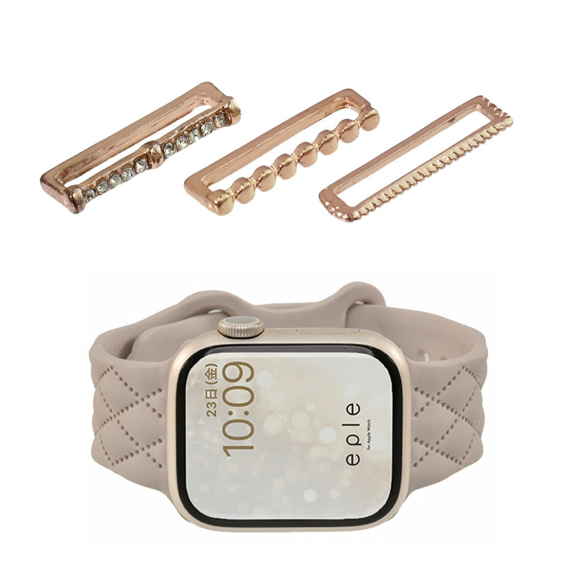 【シリーズ11・SE3対応】大人可愛い キルティング 柄 アップルウォッチ シリコンバンド AppleWatch Band | マトラッセ