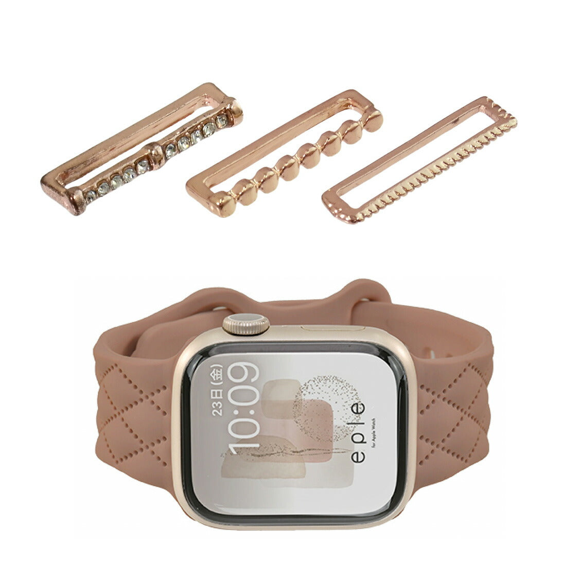【シリーズ11・SE3対応】大人可愛い キルティング 柄 アップルウォッチ シリコンバンド AppleWatch Band | マトラッセ