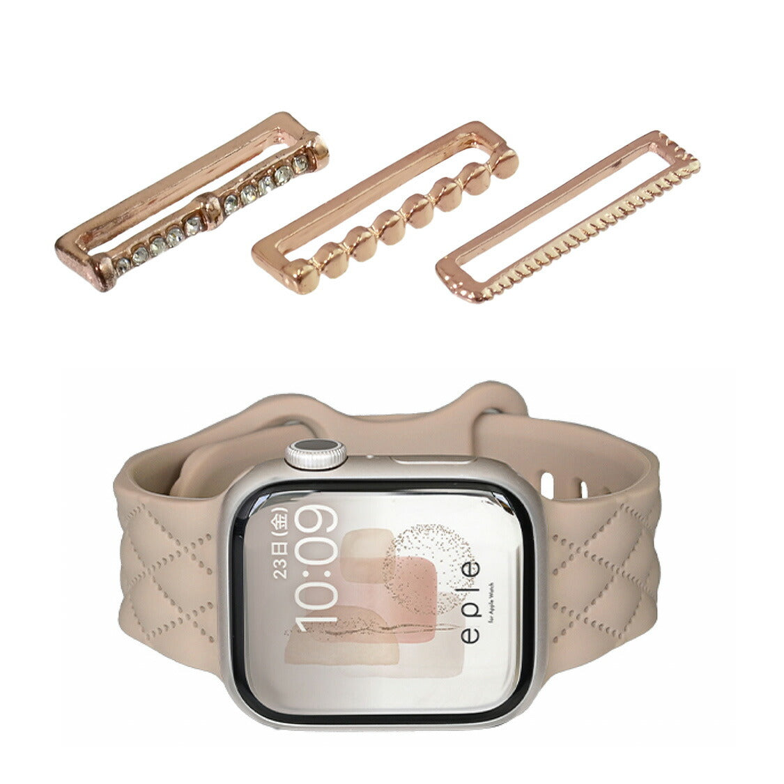 【シリーズ11・SE3対応】大人可愛い キルティング 柄 アップルウォッチ シリコンバンド AppleWatch Band | マトラッセ