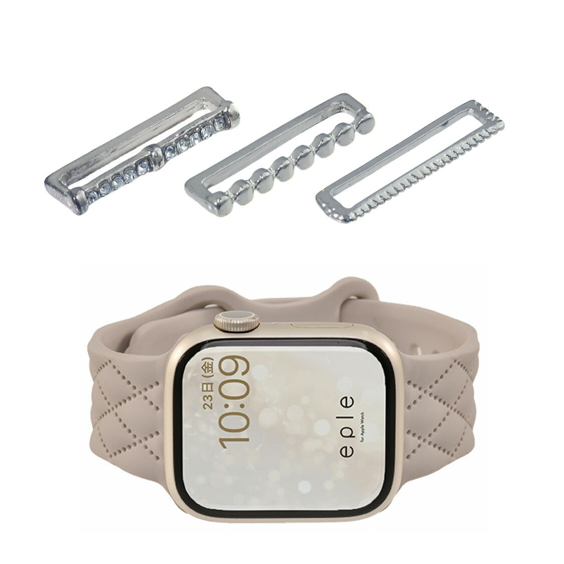 【シリーズ11・SE3対応】大人可愛い キルティング 柄 アップルウォッチ シリコンバンド AppleWatch Band | マトラッセ