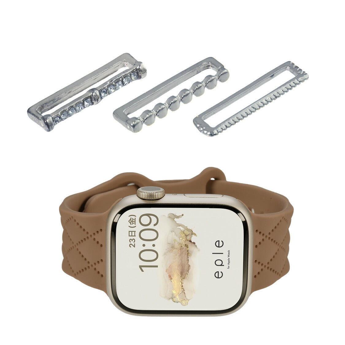 【シリーズ11・SE3対応】大人可愛い キルティング 柄 アップルウォッチ シリコンバンド AppleWatch Band | マトラッセ