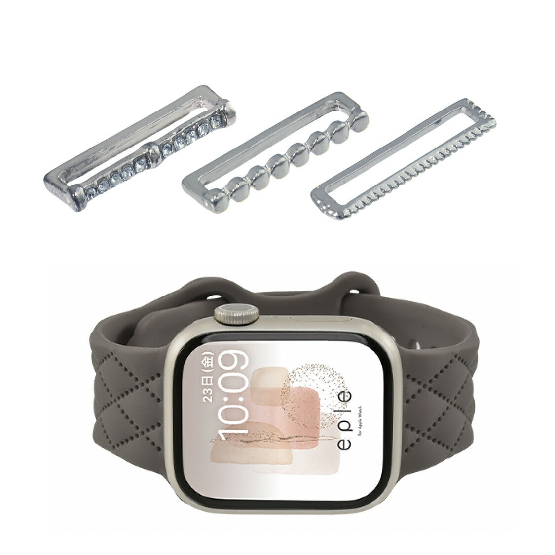 【シリーズ11・SE3対応】大人可愛い キルティング 柄 アップルウォッチ シリコンバンド AppleWatch Band | マトラッセ