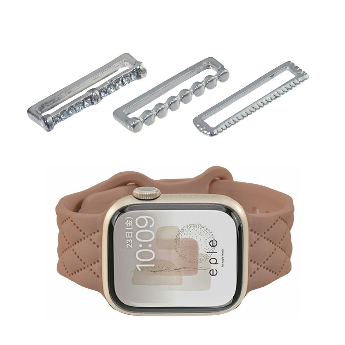 【シリーズ11・SE3対応】大人可愛い キルティング 柄 アップルウォッチ シリコンバンド AppleWatch Band | マトラッセ