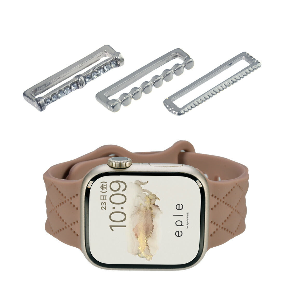 【シリーズ11・SE3対応】大人可愛い キルティング 柄 アップルウォッチ シリコンバンド AppleWatch Band | マトラッセ