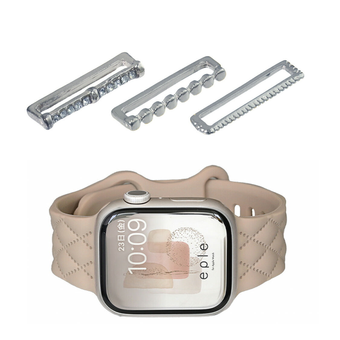 【シリーズ11・SE3対応】大人可愛い キルティング 柄 アップルウォッチ シリコンバンド AppleWatch Band | マトラッセ
