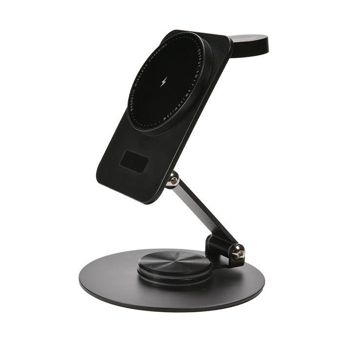 iPhone Apple Watch AirPods 3in1 充電 スタンド マグセーフ充電器 急速充電 ワイヤレス アイフォン アップルウォッチ エアーポッズ | スタンドチャージャーコンパクト りんご堂雑貨店 黒 ブラック