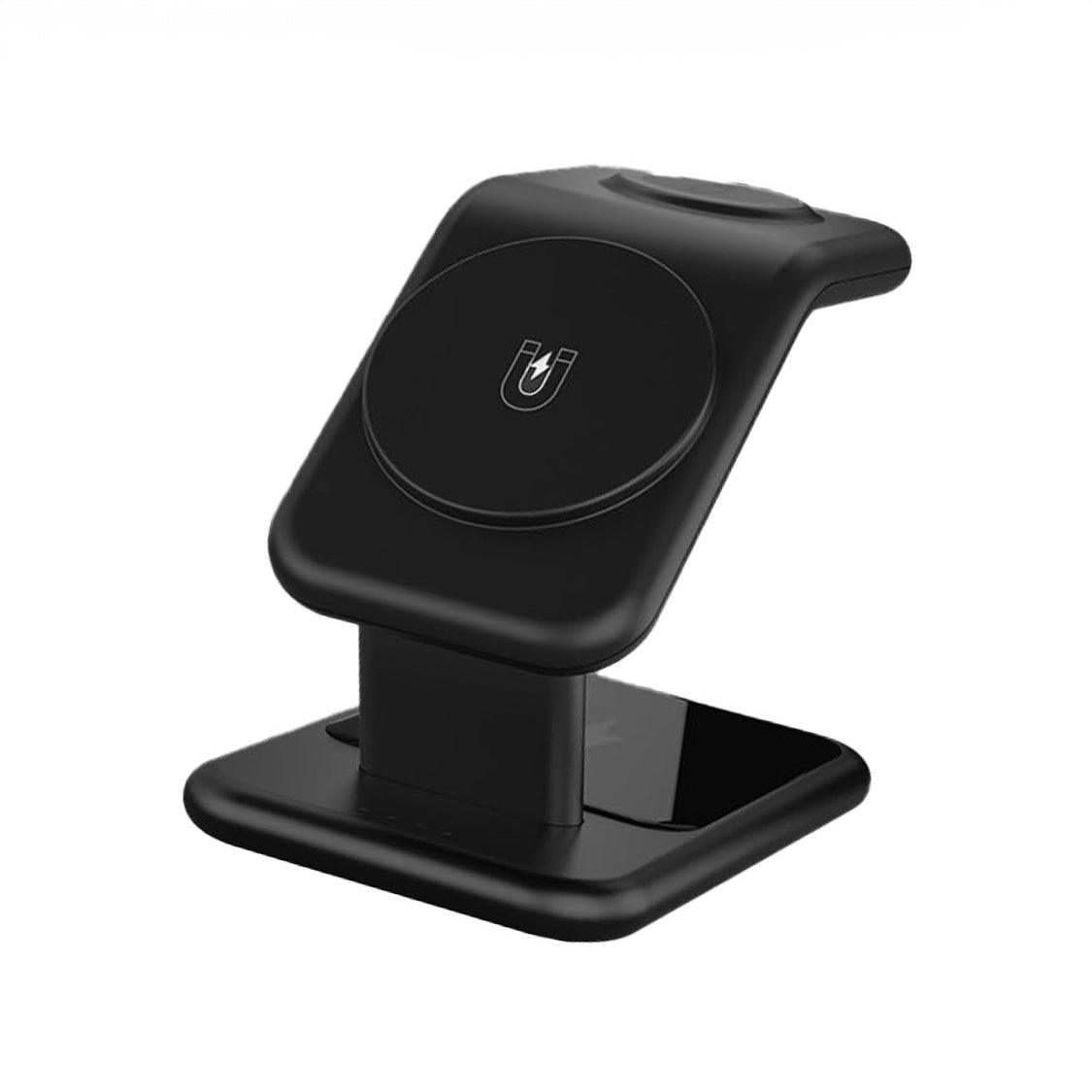 ワイヤレス充電器 3in1 スタンド MagSafe対応 iPhone Apple Watch AirPods ワイヤレスチャージ iphone 置くだけ ワイヤレス充電 三台同時充電 りんご堂 ソリッド スリーパワー ブラック 黒