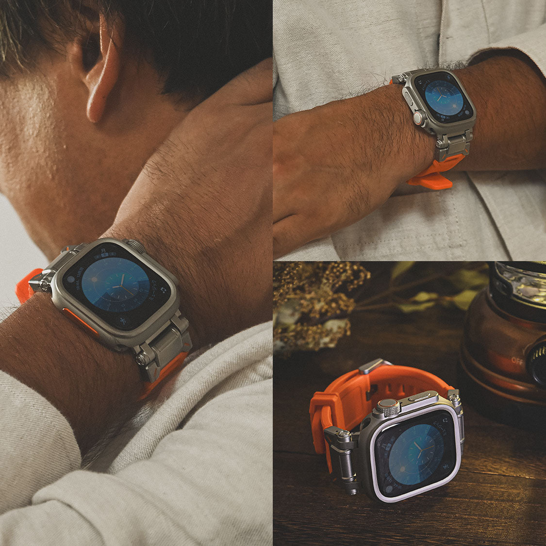 AppleWatch ( アップルウォッチ ) バンド TPU 素材 耐久性 スポーツ アウトドア カジュアル おしゃれ おすすめ メンズ ウルトラ ベルト | ソリッド カタナ ウルトラケースセット
