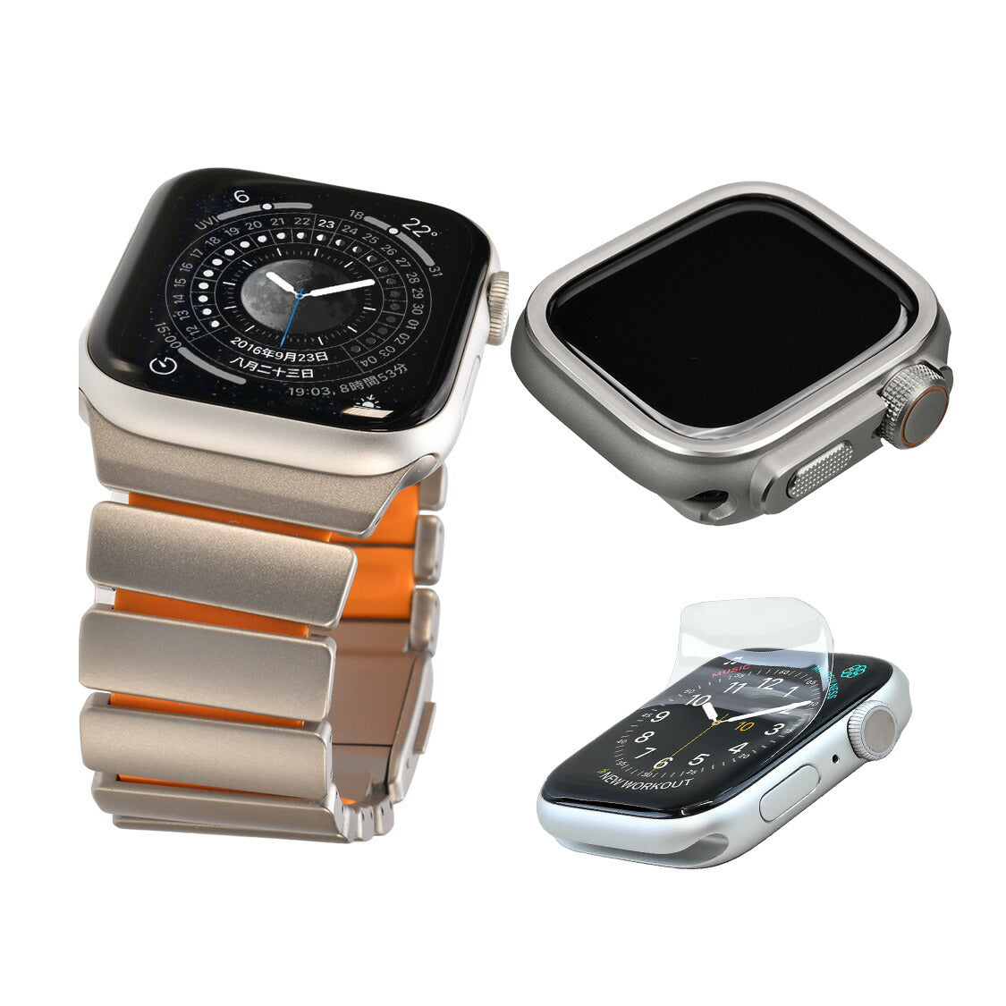 傷が付きにくい 進化した Apple Watch チタン バンド 【シリーズ11・SE3・Ultra3対応】 | ソリッド チタニウム アクシス