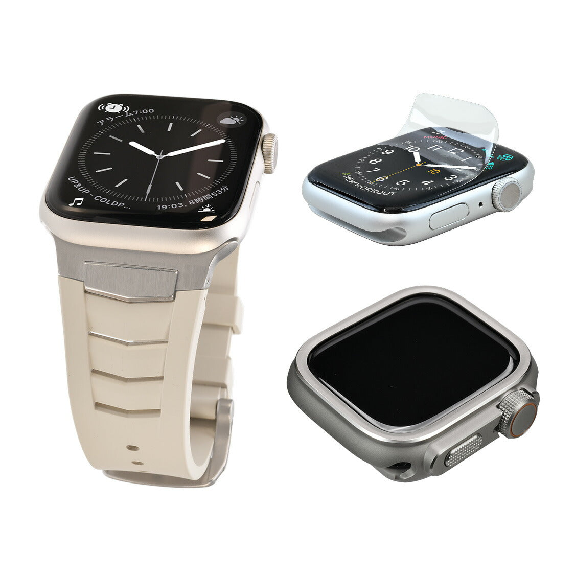 重厚デザイン Apple Watchバンド フッ素 高品質ステンレス @ソリッド ネクサス SOLID