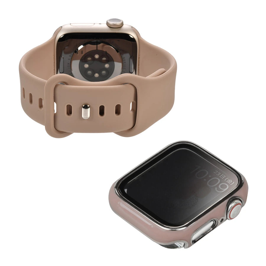 【気取らず華やか】 シリコン スポーツ くすみ アップルウォッチバンド かわいい Apple Watch 金属アレルギー ベルト | Cher シェール