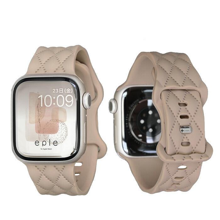 Apple Watch バンド アップルウォッチ ベルト シリコン 女性 レディース 人気 かわいい 金属アレルギー くすみ マトラッセ apple watch series 10 x 9 8 SE2 7 SE 6 5 4 3 対応 38 40mm 41mm 42mm 44mm 45mm 46mm ベージュ くすみ