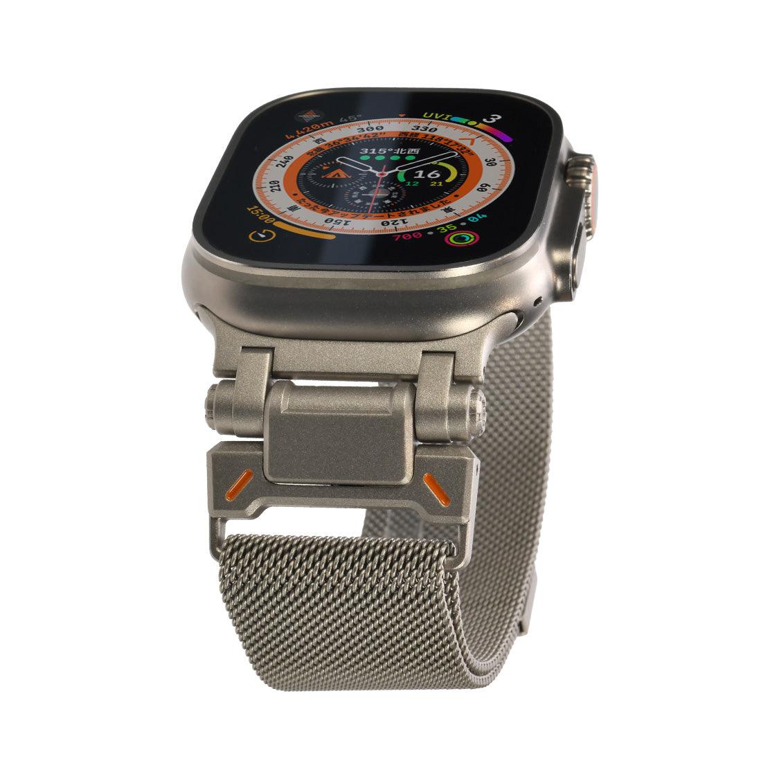 ステンレス メッシュ バンド アップルウォッチ Apple Watch 用 マグネットタイプ サイズ調整自由 メンズ 男性 人気 ウォッチバンド(42mm・41mm・40mm/ 49mm・46mm・45mm・44mm) りんご堂 シルバー グレー 銀色 スペースグレー