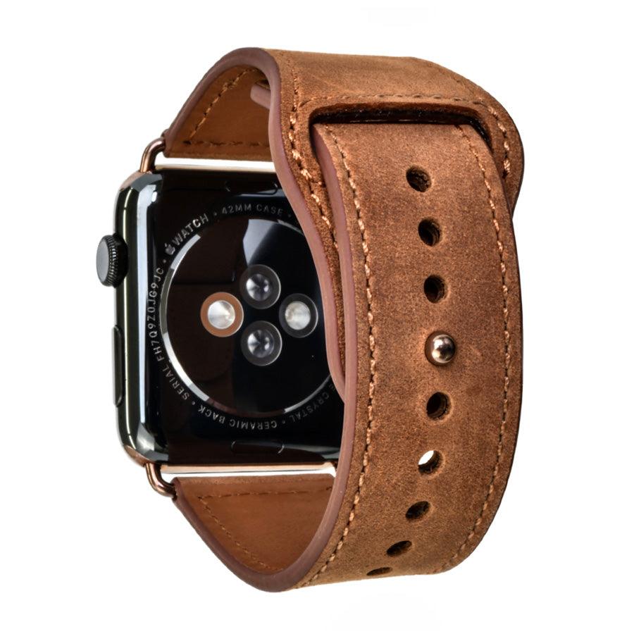 本革 レザー アップルウォッチ バンド Apple Watch ベルト 腕時計バンド 初めて 高見え 仕事 ビジネス シンプル 金属アレルギー りんご堂 スマートレザーバンド ブラウン