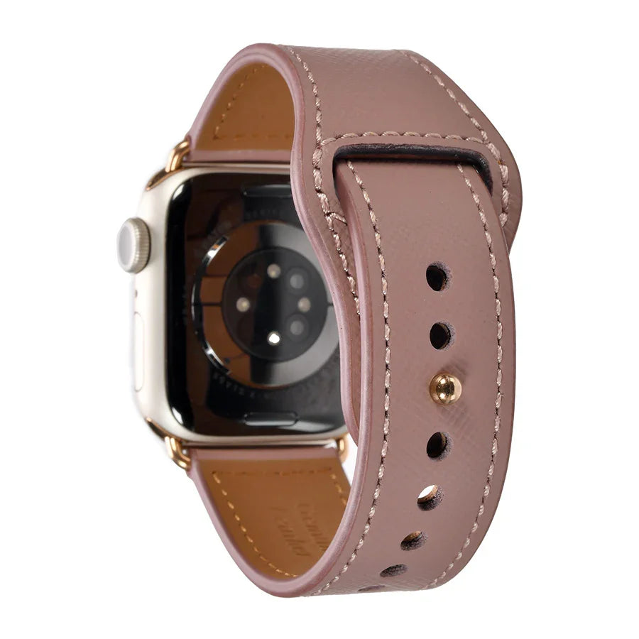 【シリーズ11・SE3対応】 本革 レザー アップルウォッチ バンド Apple Watch ベルト 金属アレルギー対応 シンプル | スマートレザーバンド
