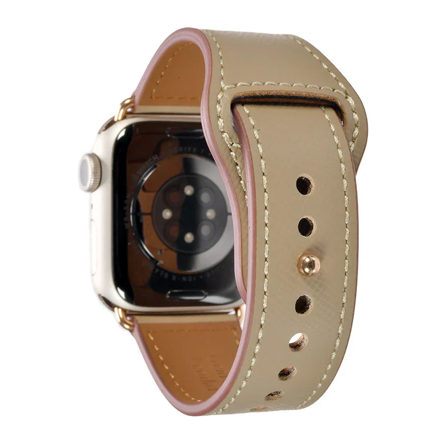 【シリーズ11・SE3対応】 本革 レザー アップルウォッチ バンド Apple Watch ベルト 金属アレルギー対応 シンプル | スマートレザーバンド