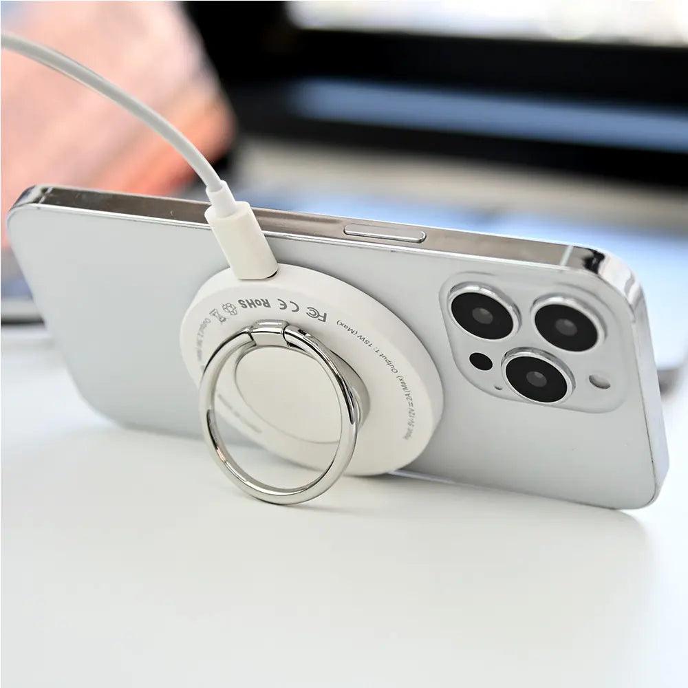 MagSafe対応 3in1 ワイヤレス充電器 iPhone Apple Watch AirPods 15W タイプC スマホリング スタンド機能 両面充電 同時充電 軽量 持ち運び | スマートチャージャー