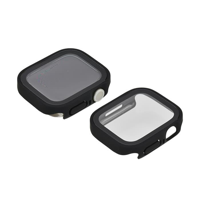 全面 保護カバー ガラス付き AppleWatch ( アップルウォッチ ) ケース フレーム 40 41 42 44 45 46 49mm ウルトラ メンズ レディース メンズ カジュアル 【series10対応】耐衝撃性 強い | スマートカバー マット ブラック 黒