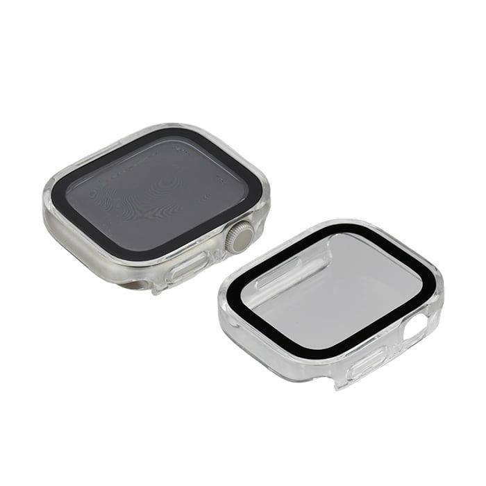 全面 保護カバー ガラス付き AppleWatch ( アップルウォッチ ) ケース フレーム 40 41 42 44 45 46 49mm ウルトラ メンズ レディース メンズ カジュアル 【series10対応】耐衝撃性 強い | スマートカバー クリア 透明