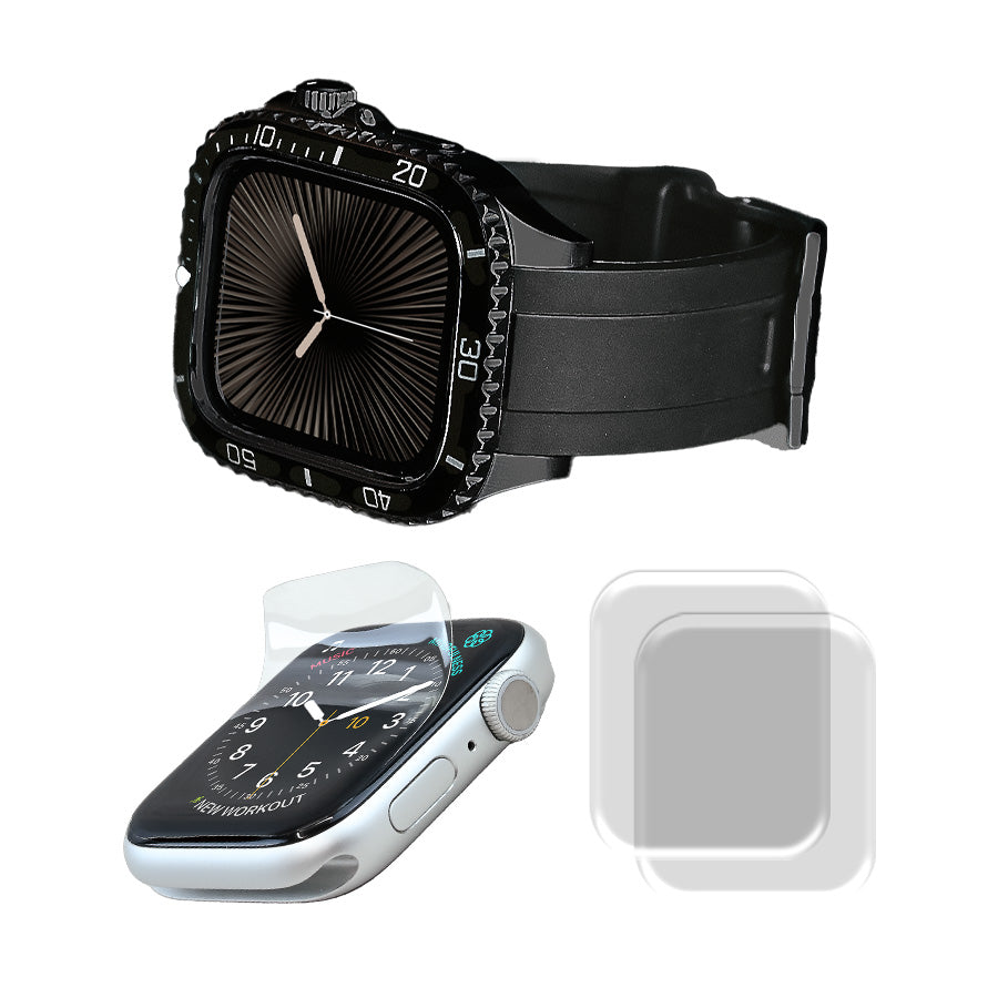 高級 ステンレス&ラバー アップルウォッチ バンド メンズ 男性 おすすめ 一体型 Apple Watch |ソリッド クロノス