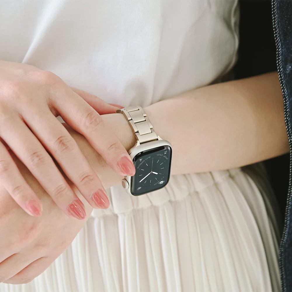 Apple Watch バンド ステンレス レディース スリム 細め アップルウォッチ バンド 女性 人気 38 40 41 mm | ソリッドジョリ