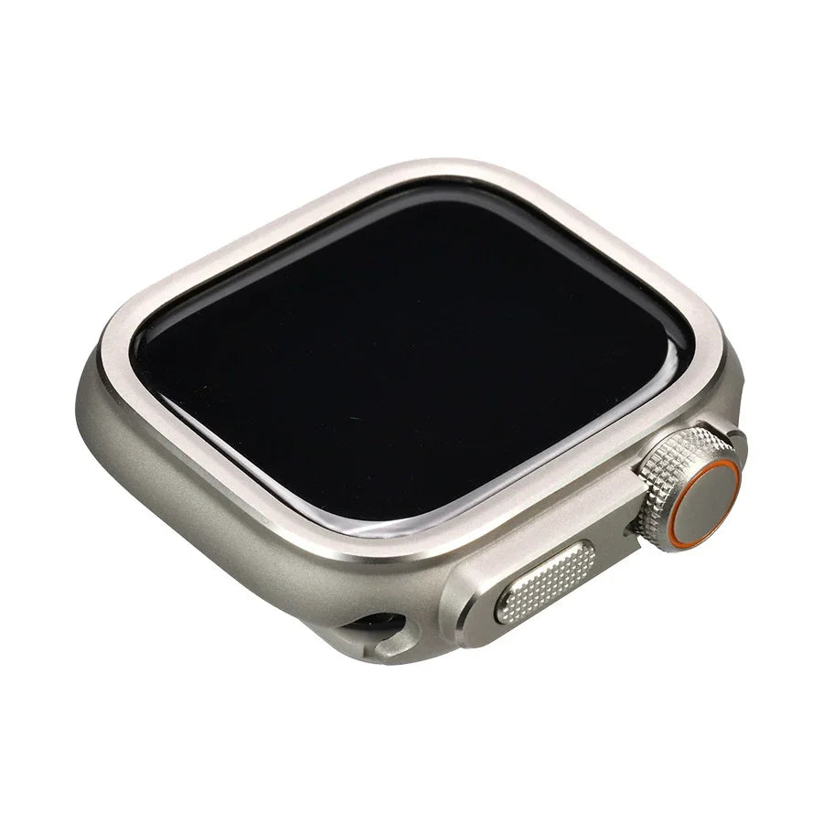 りんご堂 コンパチブル Apple watch ケース 頑丈 42mm 44mm 45mm 46mm 高感度強化フィルム付き アップルウォッチケース 保護カバー iWatch ケース 耐衝撃 メンズ 男性 人気 おすすめ チタン 落下 吸収(Series 1/2/3/4/5/se/6/7/8/9/10) ウルトラケース シルバー