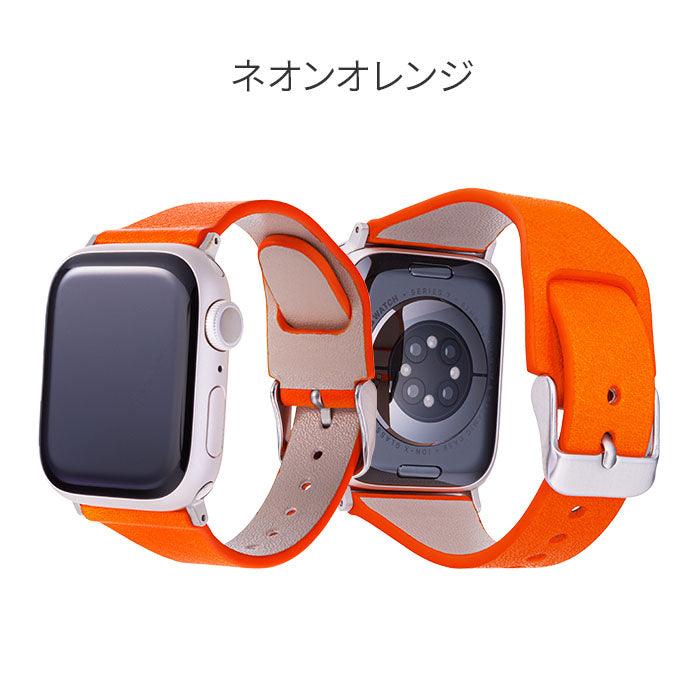 【シリーズ11・SE3対応】ベイビーネオン | AppleWatch(アップルウォッチ)レザーバンド ピンク 42(series10)/41/40/38 mm兼用