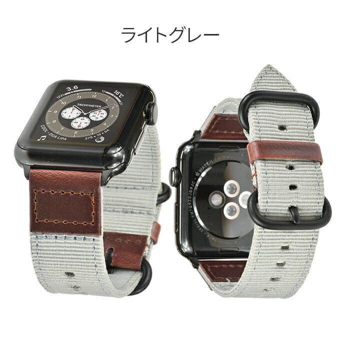 【シリーズ11・SE3・Ultra3対応】汗 水 に強い 帆布素材の Apple Watch ( アップルウォッチ ) バンド 38mm 40mm 42mm 44mm 45mm 46mm 49mm アウトドア メンズ おすすめ ミリタリー |キャンバスレザー