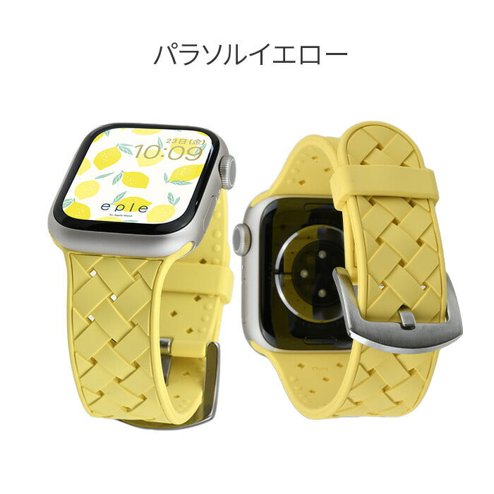 【Apple Watch バンド 41/40/38mm】シリコンバンド (イエロー、黄色) for Apple Watch SE(第2/1世代)/Series9/8/7/6/5/4/3/2/1