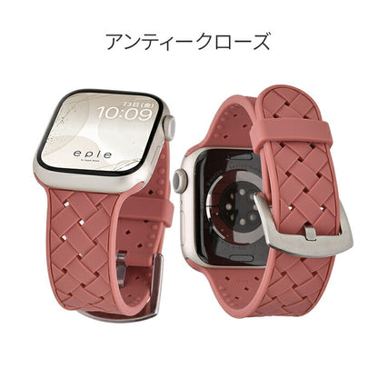 【Apple Watch バンド 41/40/38mm】シリコンバンド (ピンクローズ) for Apple Watch SE(第2/1世代)/Series9/8/7/6/5/4/3/2/1