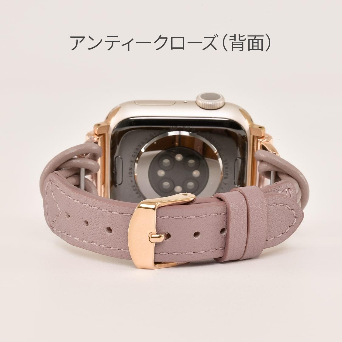 華奢 見え 大人 かわいい 本革 AppleWatch ( アップルウォッチ ) レザー バンド 38 40 41 42 44 45 46 49 mm |フィーネシングル くすみ ピンク