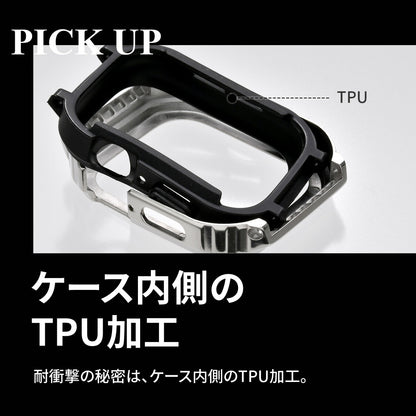 Apple Watch アップルウォッチ 本革 ヴィンテージ 調 レザー バンド ベルト 一体型 ごつめ ごつい 3色  アンティーク 40mm 41mm 42mm 44mm 45mm 49mm メンズ 男性 人気プレゼント ギフト Series 10 9 8 7 6 5 4  ultra 2 SE 2 ソリッドシリーズ 3枚目の画像