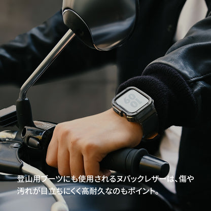 Apple Watch アップルウォッチ 本革 ヴィンテージ 調 レザー バンド ベルト 一体型 ごつめ ごつい 3色  アンティーク 40mm 41mm 42mm 44mm 45mm 49mm メンズ 男性 人気プレゼント ギフト Series 10 9 8 7 6 5 4  ultra 2 SE 2 ソリッドシリーズ 5枚目の画像